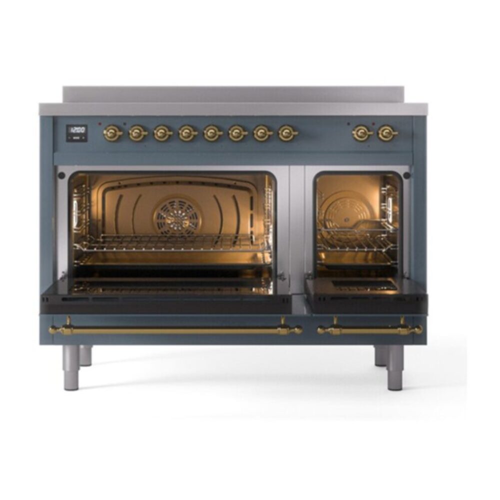 ILVE_UNI486NMPBGG_Nostalgie_II_48"_Induction_Range_oven_door_opened