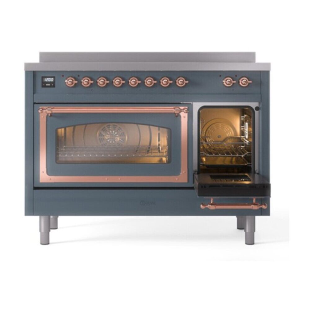 ILVE_UNI486NMPBGP_Nostalgie_II_48"_Induction_Range_side_oven_door_opened