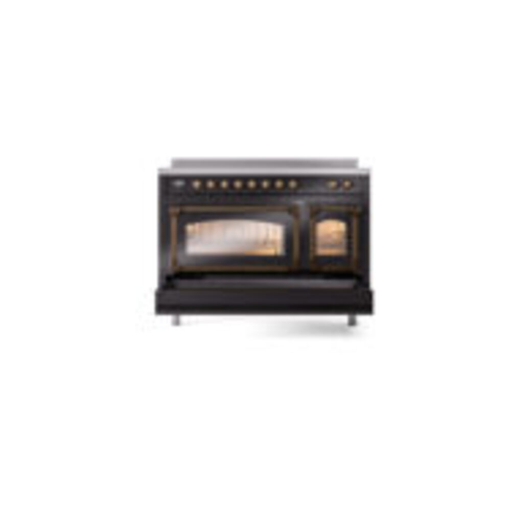 ILVE_UNI486NMPBKB_Nostalgie_II_48"_Induction_Range_drawer_opened