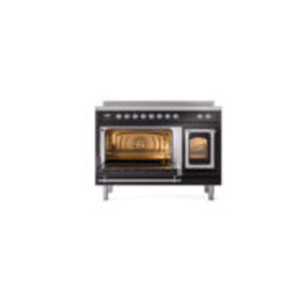 ILVE_UNI486NMPBKC_Nostalgie_II_48"_Induction_Range_main_oven_door_opened