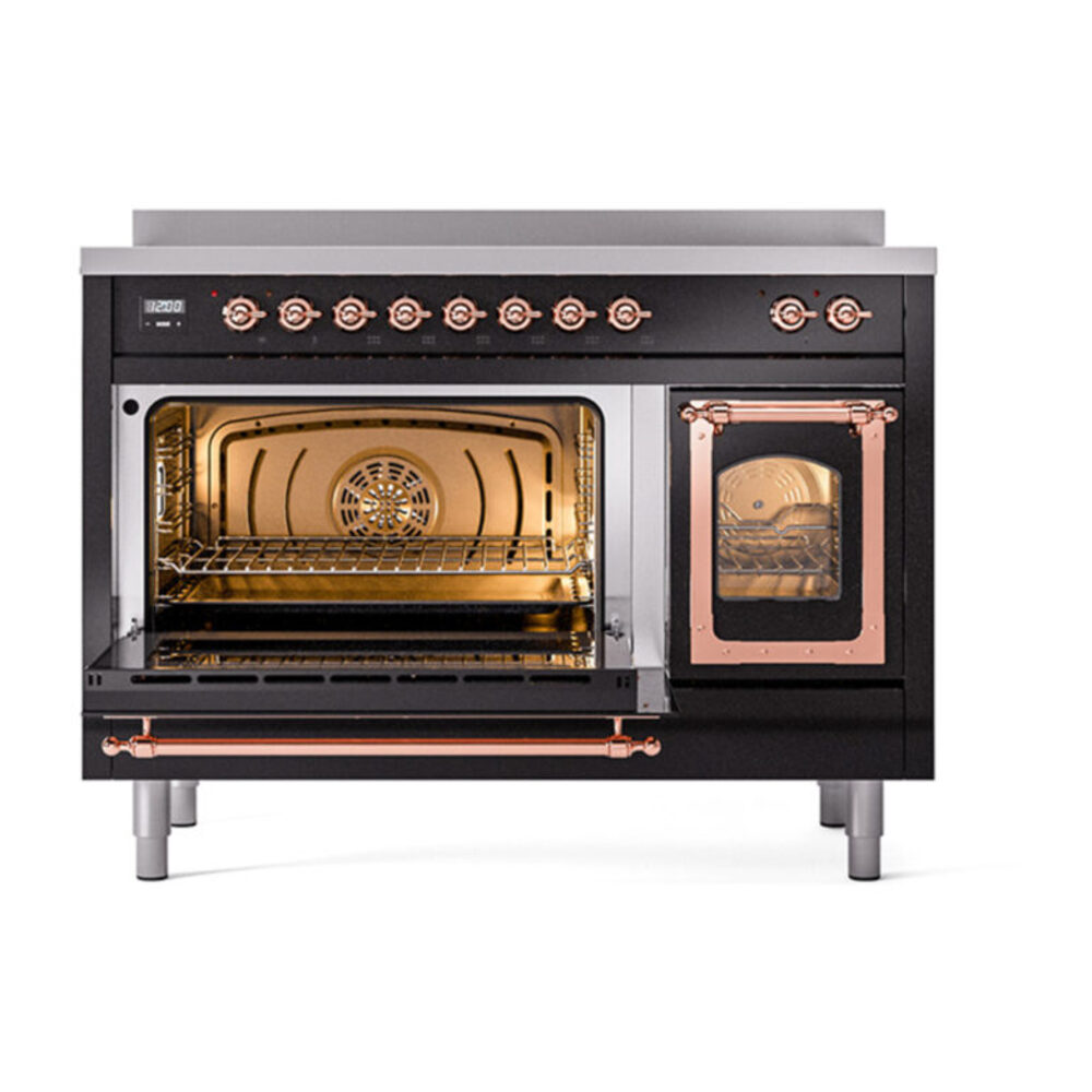 ILVE_UNI486NMPBKP_Nostalgie_II_48"_Induction_Range_main_oven_door_opened