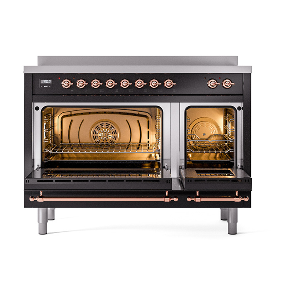 ILVE_UNI486NMPBKP_Nostalgie_II_48"_Induction_Range_oven_door_opened