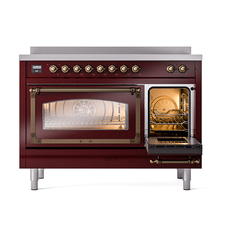 ILVE_UNI486NMPBUB_Nostalgie_II_48"_Induction_Range_side_oven_door_opened