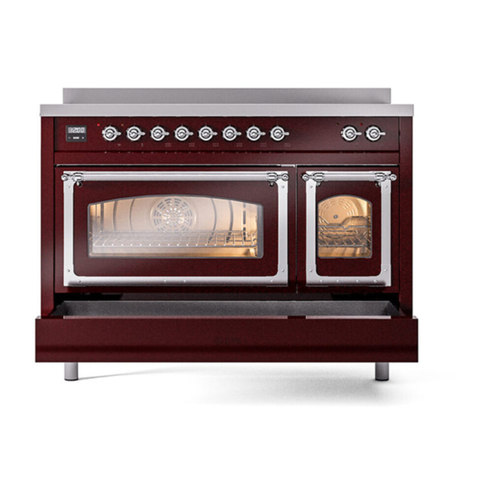 ILVE_UNI486NMPBUC_Nostalgie_II_48"_Induction_Range_drawer_opened