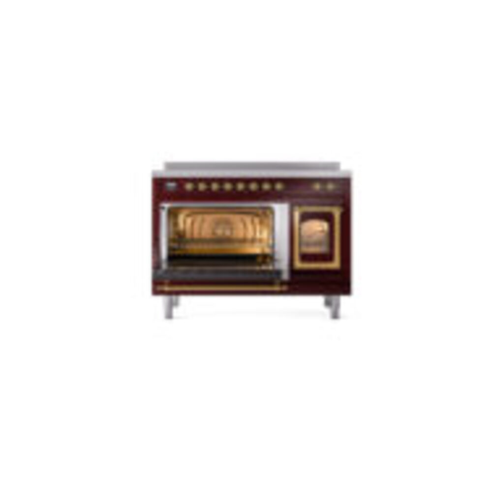ILVE_UNI486NMPBUG_Nostalgie_II_48"_Induction_Range_main_oven_door_opened