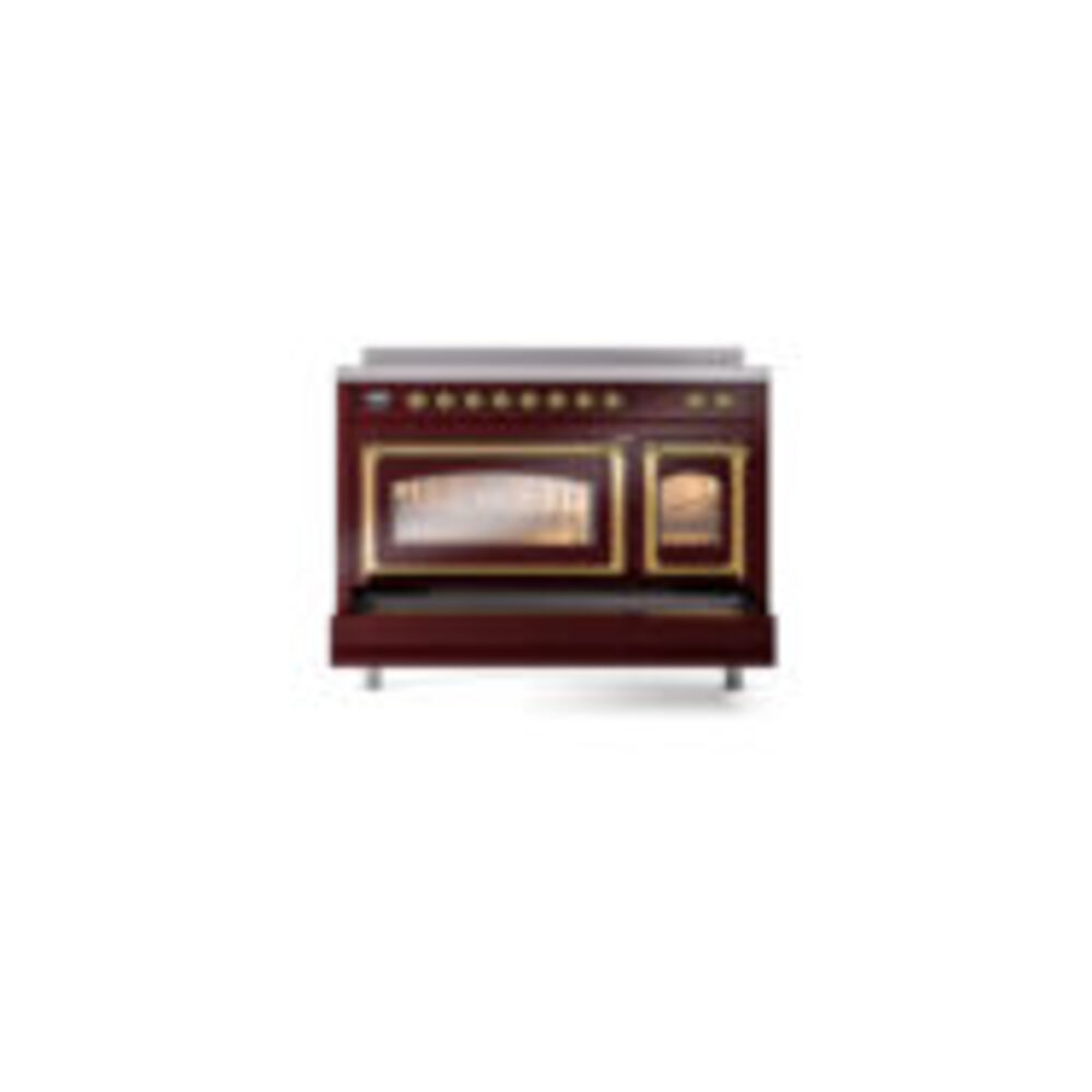 ILVE_UNI486NMPBUG_Nostalgie_II_48"_Induction_Range_side_oven_door_opened