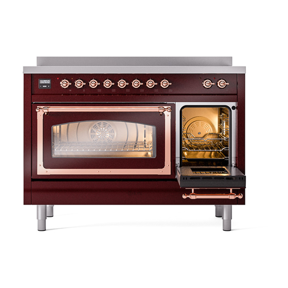 ILVE_UNI486NMPBUP_Nostalgie_II_48"_Induction_Range_side_oven_door_opened