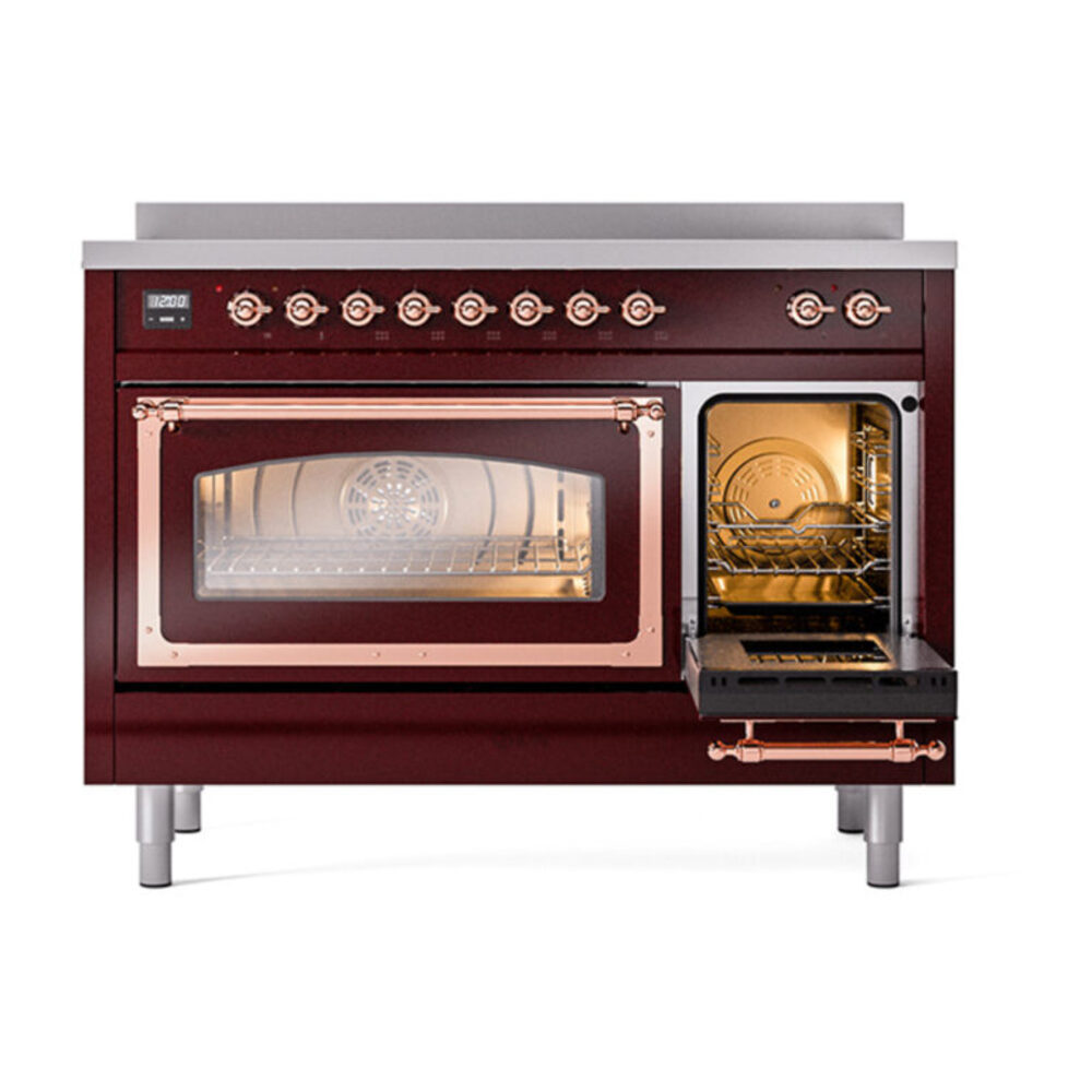 ILVE_UNI486NMPBUP_Nostalgie_II_48"_Induction_Range_side_oven_door_opened