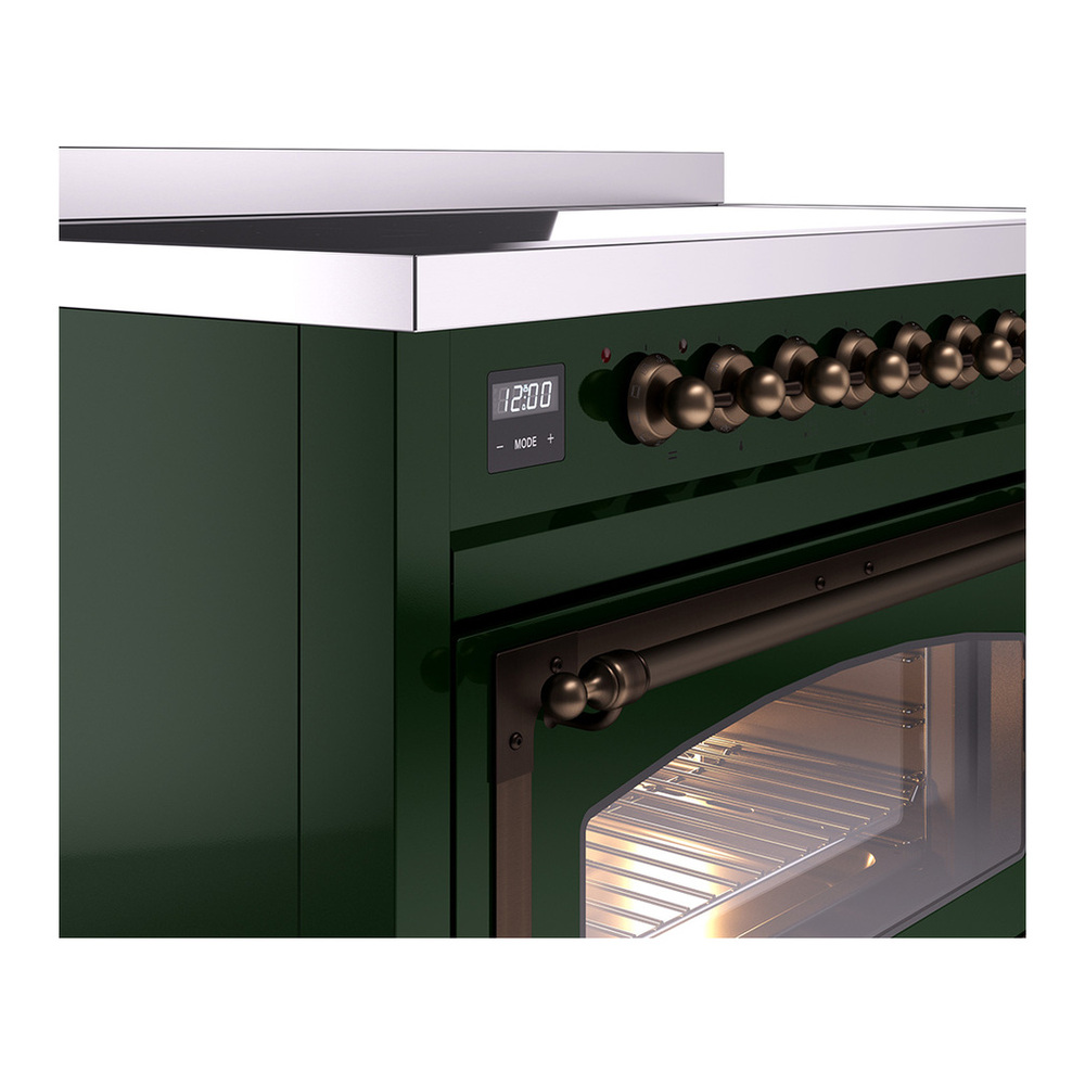 ILVE UNI486NMPEGB Nostalgie II Noblesse 48 inch Induction Range with 6 Elements (Triple Glass Door, Emerald Green, Burnished) 8 ILVE_UNI486NMPEGB_Nostalgie_II_48"_Induction_Range_details