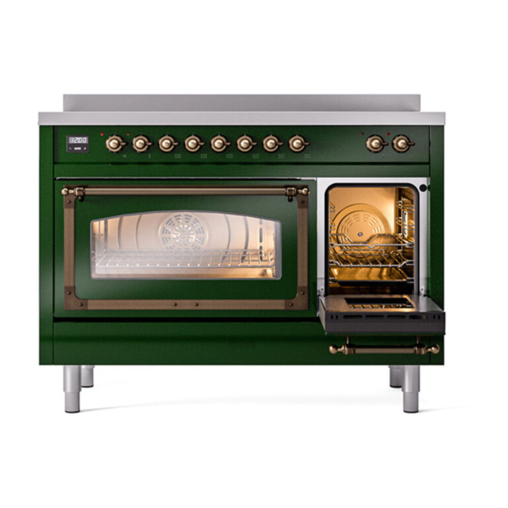 ILVE_UNI486NMPEGB_Nostalgie_II_48"_Induction_Range_side_oven_door_opened