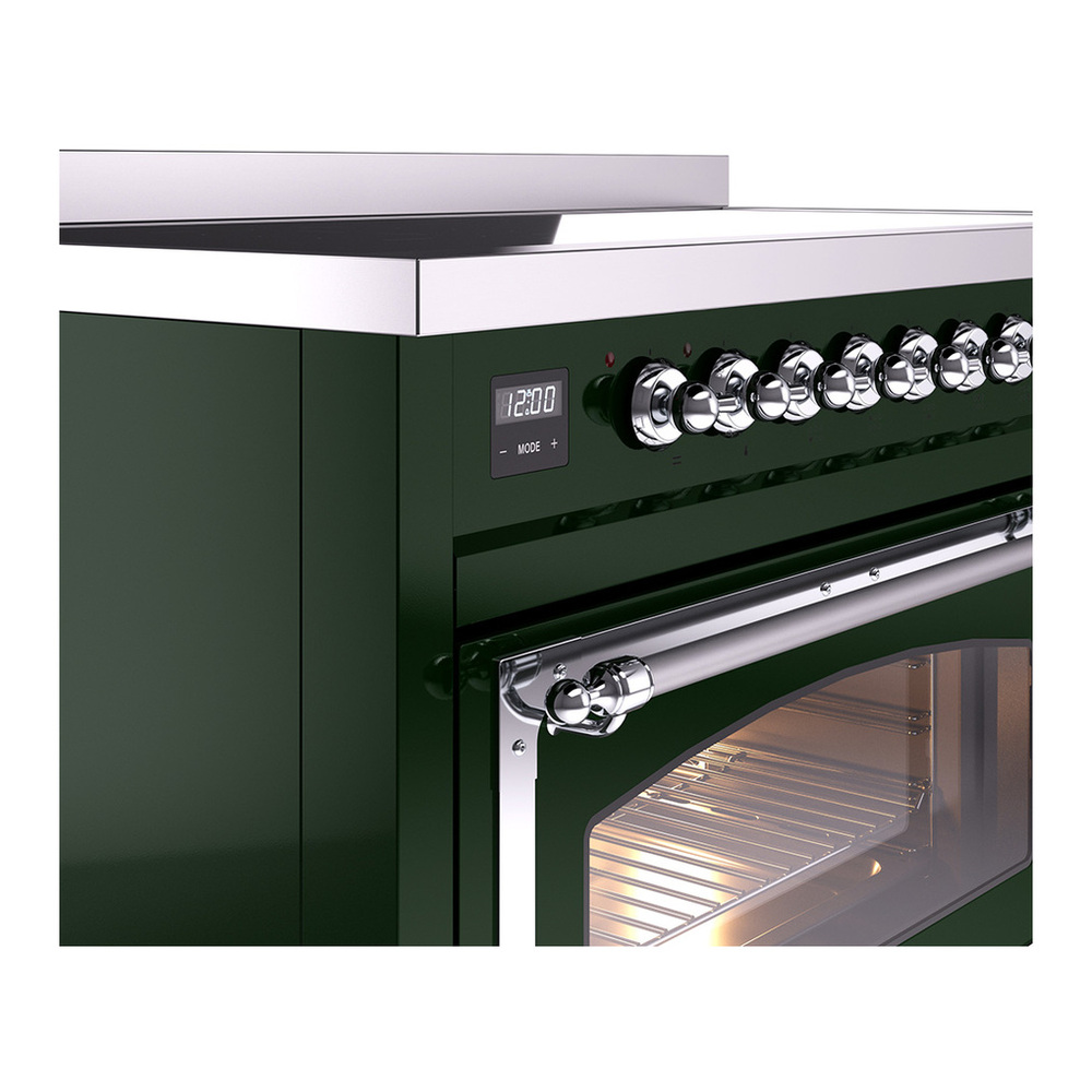 ILVE UNI486NMPEGC Nostalgie II Noblesse 48 inch Induction Range with 6 Elements (Triple Glass Door, Emerald Green, Chrome) 8 ILVE_UNI486NMPEGC_Nostalgie_II_48"_Induction_Range_details