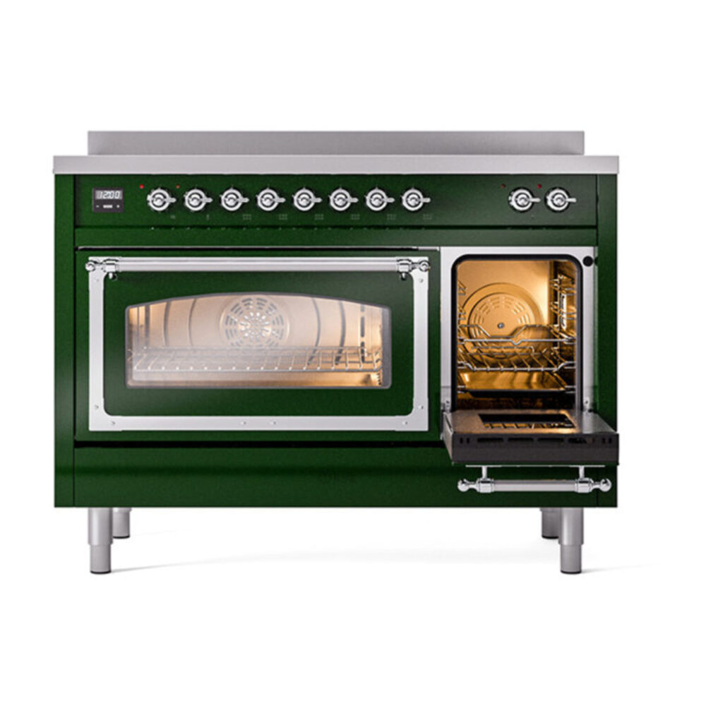 ILVE_UNI486NMPEGC_Nostalgie_II_48"_Induction_Range_side_oven_door_opened