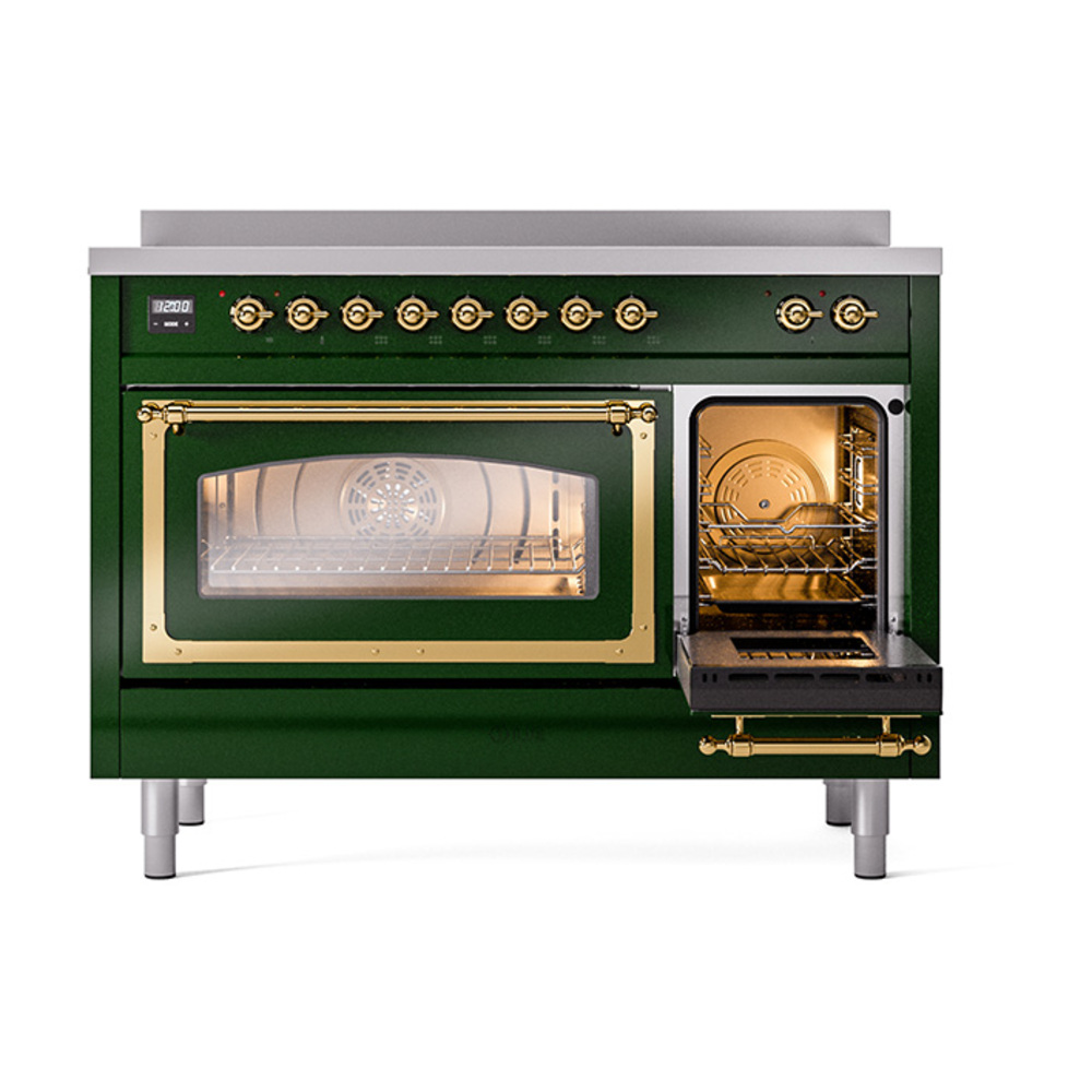 ILVE_UNI486NMPEGG_Nostalgie_II_48"_Induction_Range_side_oven_door_opened
