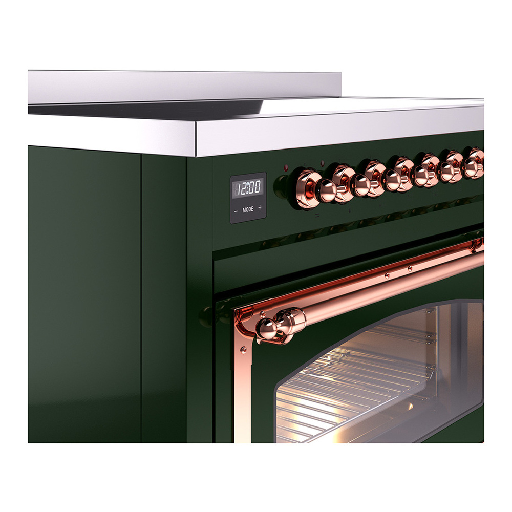 ILVE UNI486NMPEGP Nostalgie II Noblesse 48 inch Induction Range with 6 Elements (Triple Glass Door, Emerald Green, Copper) 8 ILVE_UNI486NMPEGP_Nostalgie_II_48"_Induction_Range_details