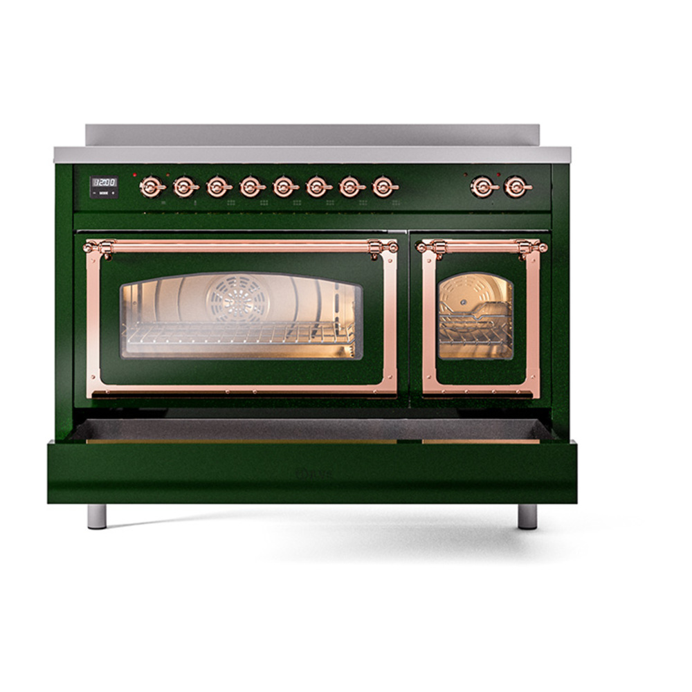 ILVE_UNI486NMPEGP_Nostalgie_II_48"_Induction_Range_side_oven_door_opened