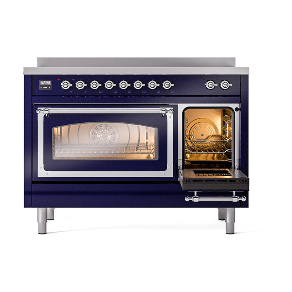ILVE_UNI486NMPMBC_Nostalgie_II_48"_Induction_Range_main_oven_door_opened