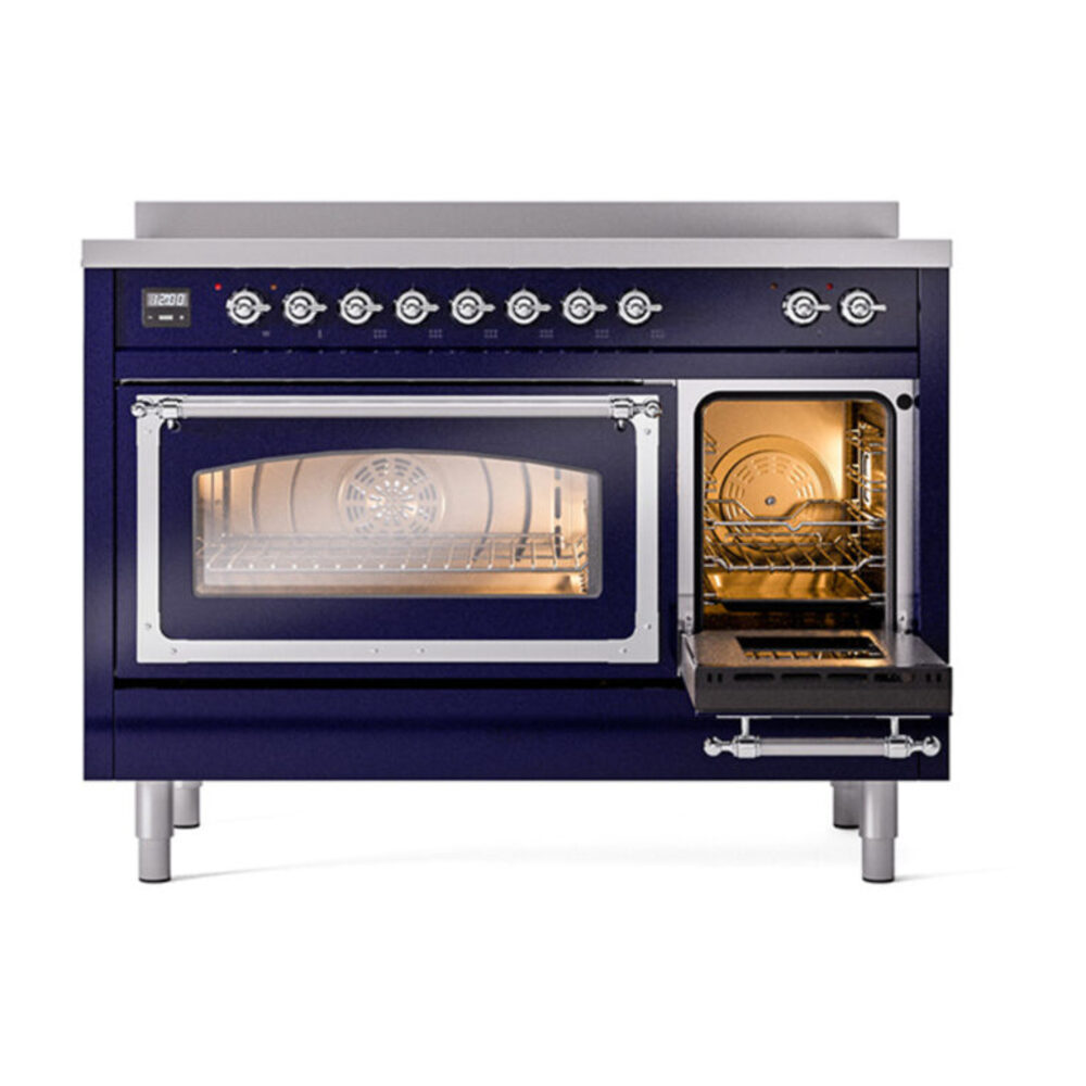 ILVE_UNI486NMPMBC_Nostalgie_II_48"_Induction_Range_main_oven_door_opened