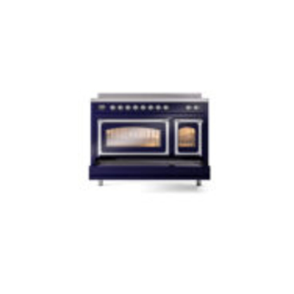 ILVE_UNI486NMPMBC_Nostalgie_II_48"_Induction_Range_oven_door_opened