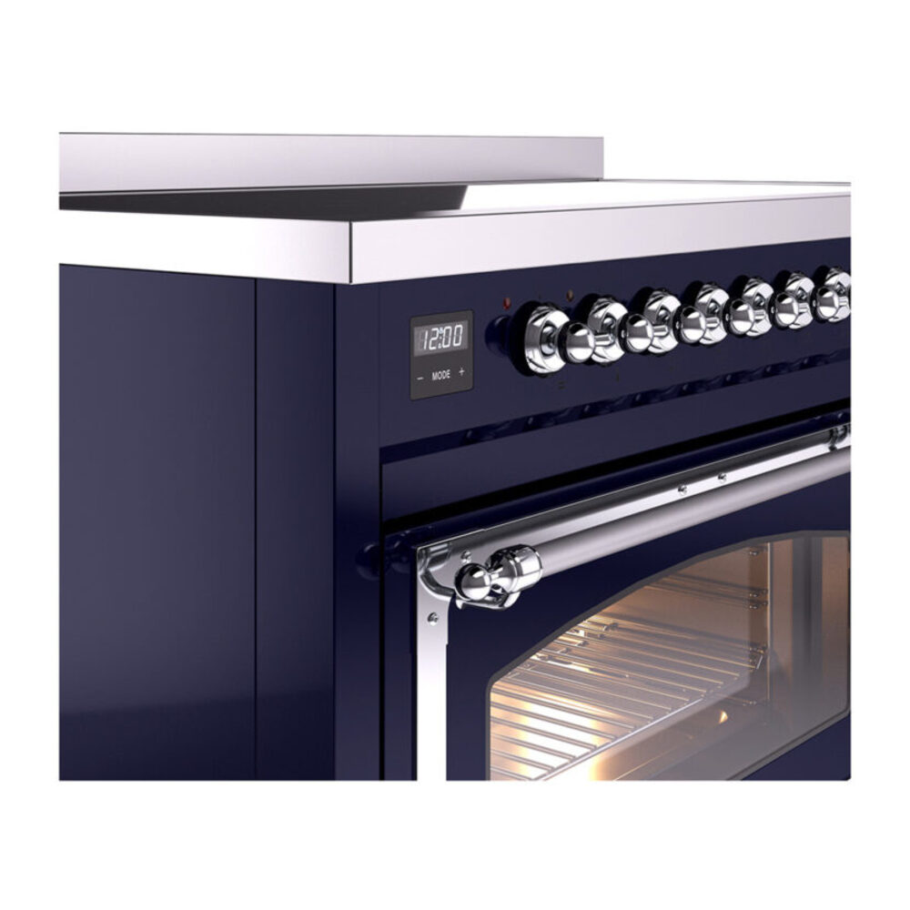 ILVE_UNI486NMPMBC_Nostalgie_II_48"_Induction_Range_side_oven_door_opened
