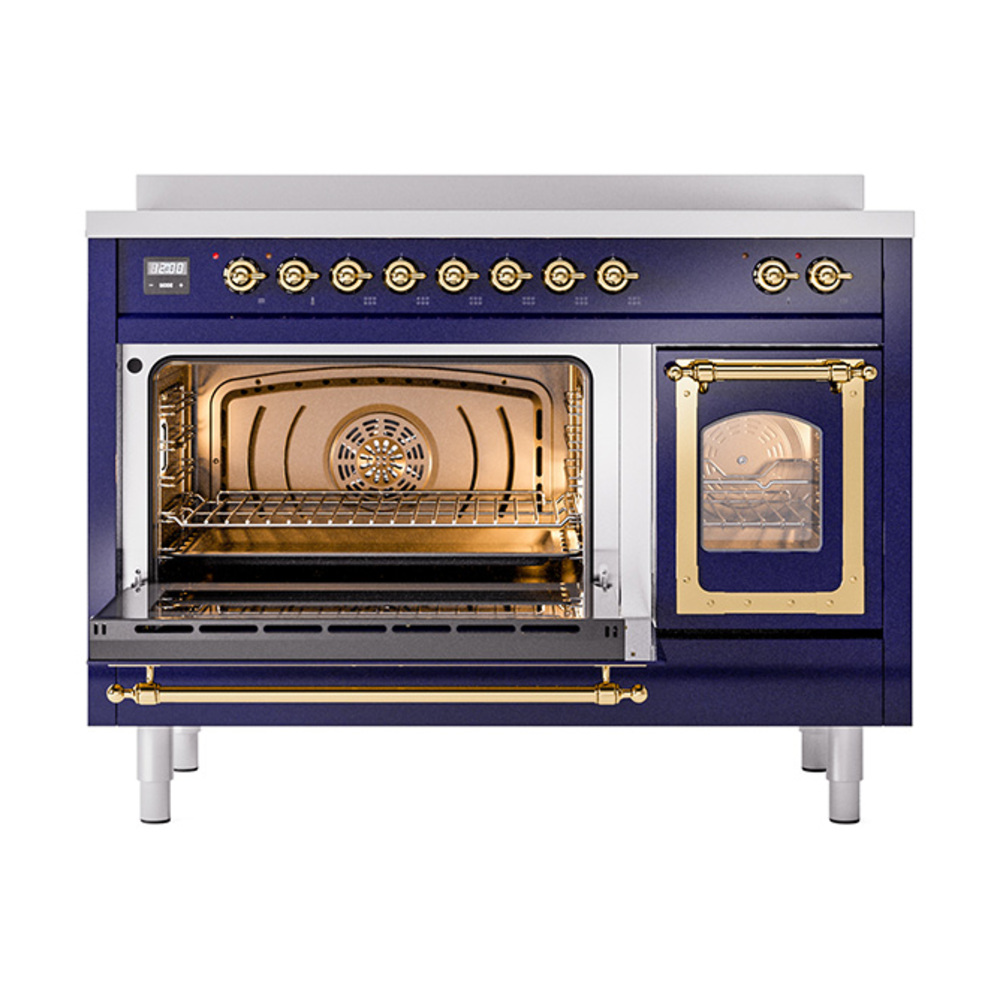 ILVE_UNI486NMPMBG_Nostalgie_II_48"_Induction_Range_main_oven_door_opened