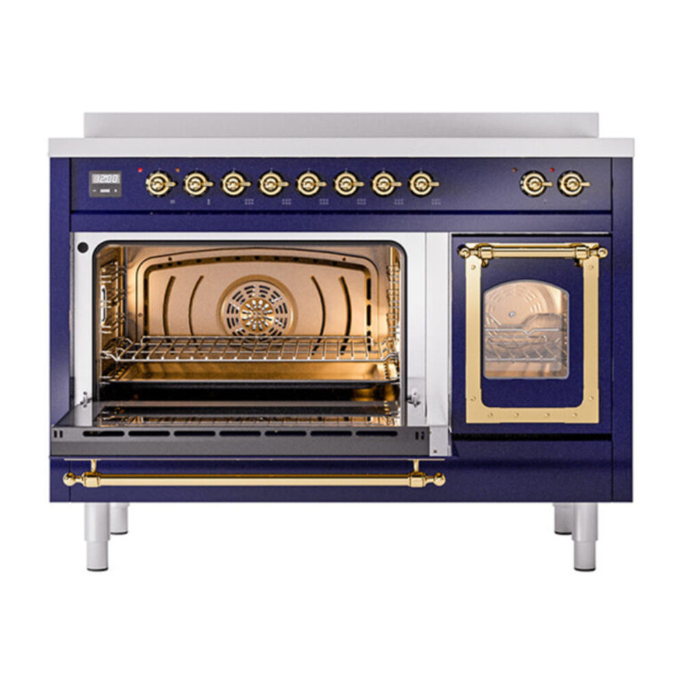 ILVE_UNI486NMPMBG_Nostalgie_II_48"_Induction_Range_main_oven_door_opened