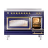 ILVE_UNI486NMPMBG_Nostalgie_II_48"_Induction_Range_side_oven_door_opened