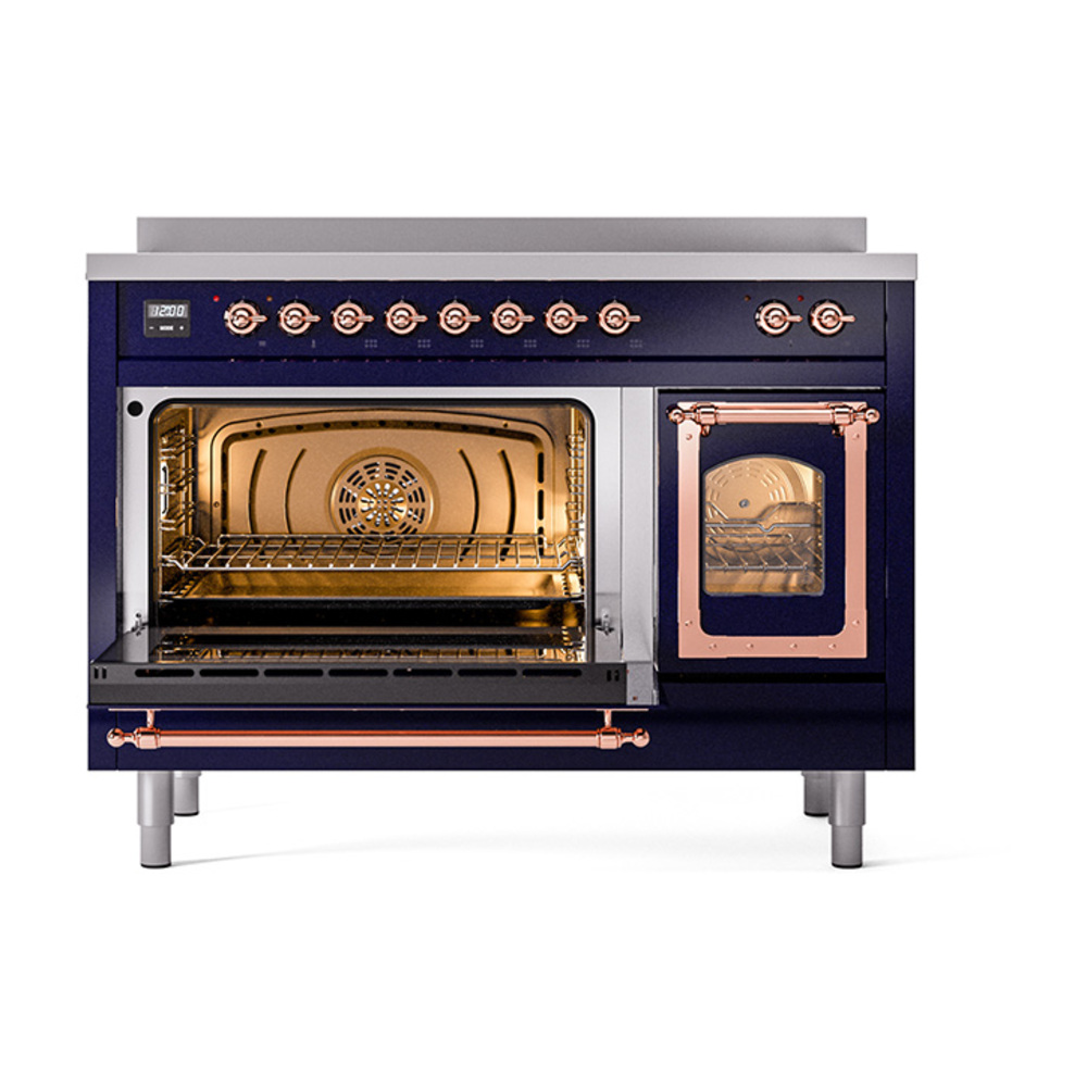 ILVE_UNI486NMPMBP_Nostalgie_II_48"_Induction_Range_main_oven_door_opened