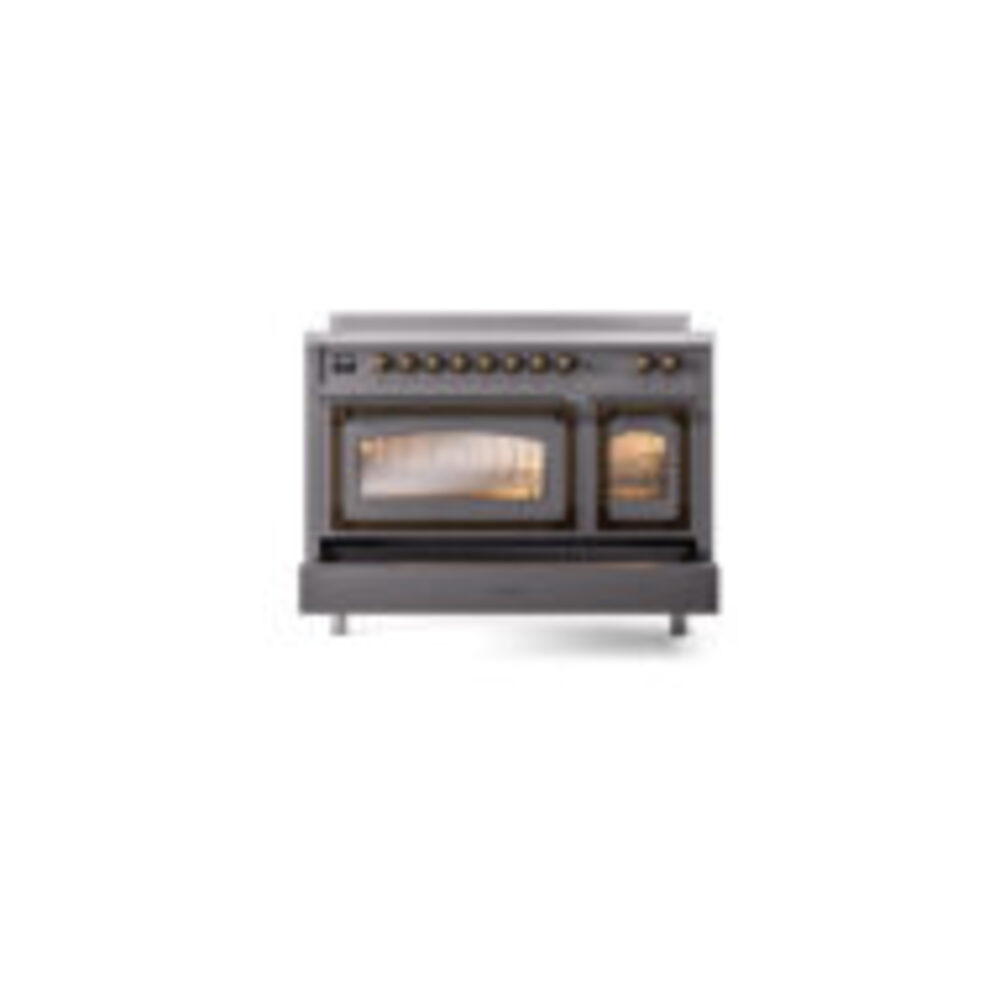 ILVE_UNI486NMPMGB_Nostalgie_II_48"_Induction_Range_drawer_opened