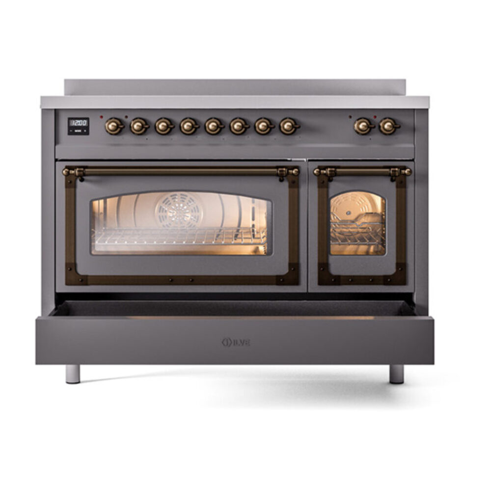 ILVE_UNI486NMPMGB_Nostalgie_II_48"_Induction_Range_drawer_opened