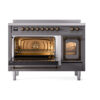 ILVE_UNI486NMPMGB_Nostalgie_II_48"_Induction_Range_main_oven_door_opened