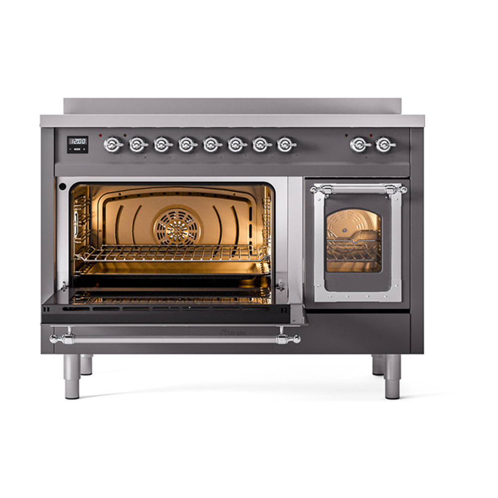 ILVE_UNI486NMPMGC_Nostalgie_II_48"_Induction_Range_main_oven_door_opened