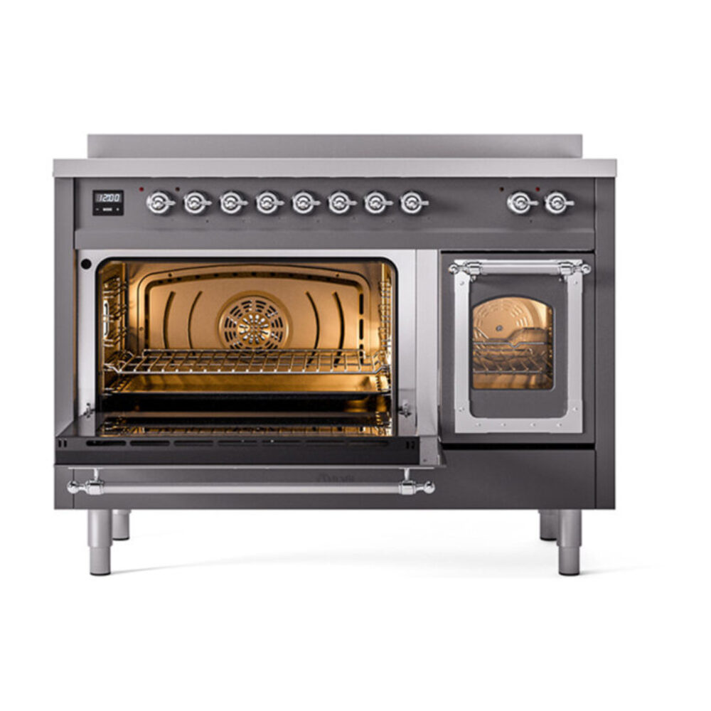 ILVE_UNI486NMPMGC_Nostalgie_II_48"_Induction_Range_main_oven_door_opened
