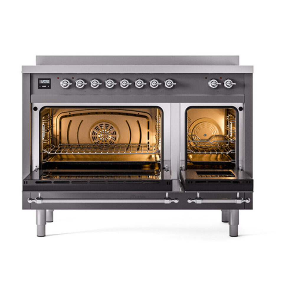 ILVE_UNI486NMPMGC_Nostalgie_II_48"_Induction_Range_oven_door_opened