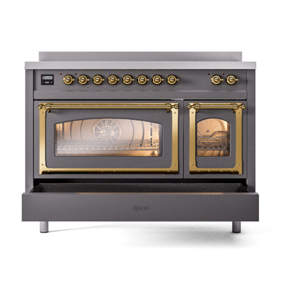 ILVE_UNI486NMPMGG_Nostalgie_II_48"_Induction_Range_drawer_opened