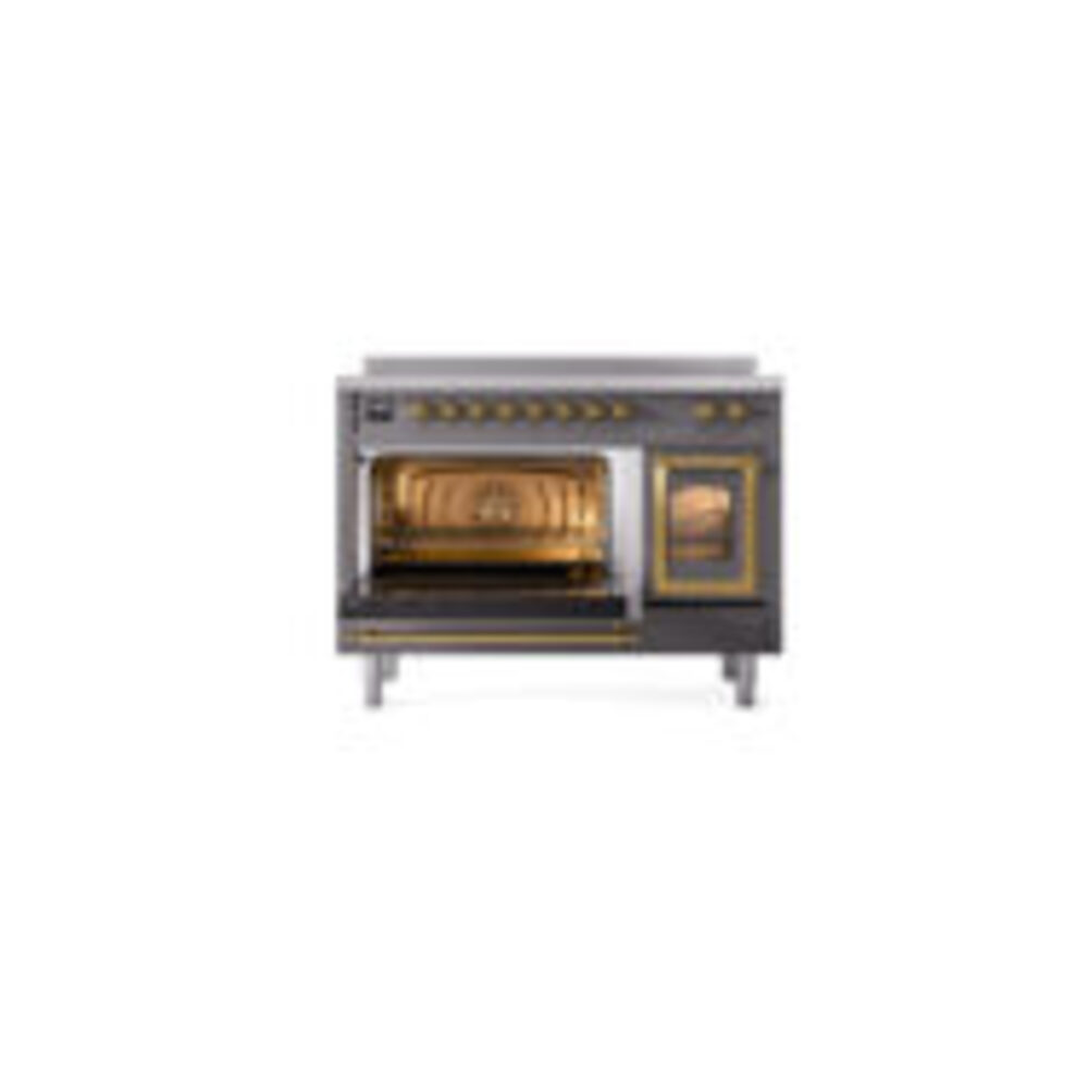 ILVE_UNI486NMPMGG_Nostalgie_II_48"_Induction_Range_main_oven_door_opened