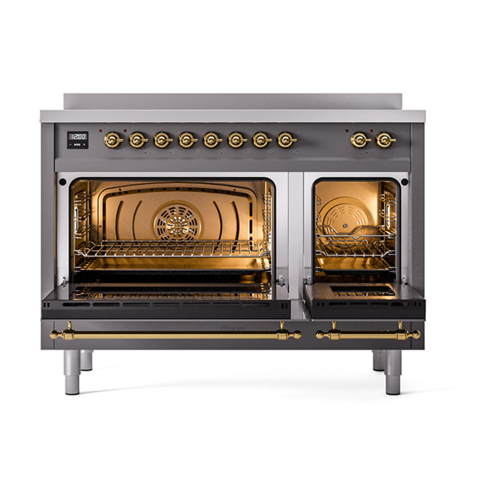 ILVE_UNI486NMPMGG_Nostalgie_II_48"_Induction_Range_oven_door_opened