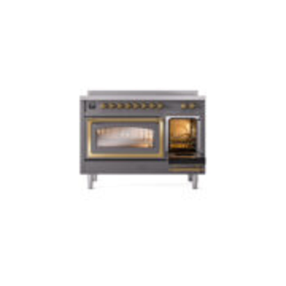 ILVE_UNI486NMPMGG_Nostalgie_II_48"_Induction_Range_side_oven_door_opened