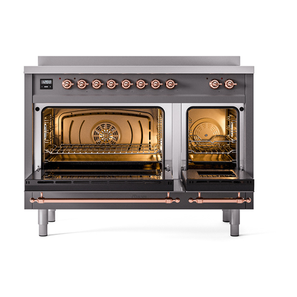ILVE_UNI486NMPMGP_Nostalgie_II_48"_Induction_Range_oven_door_opened