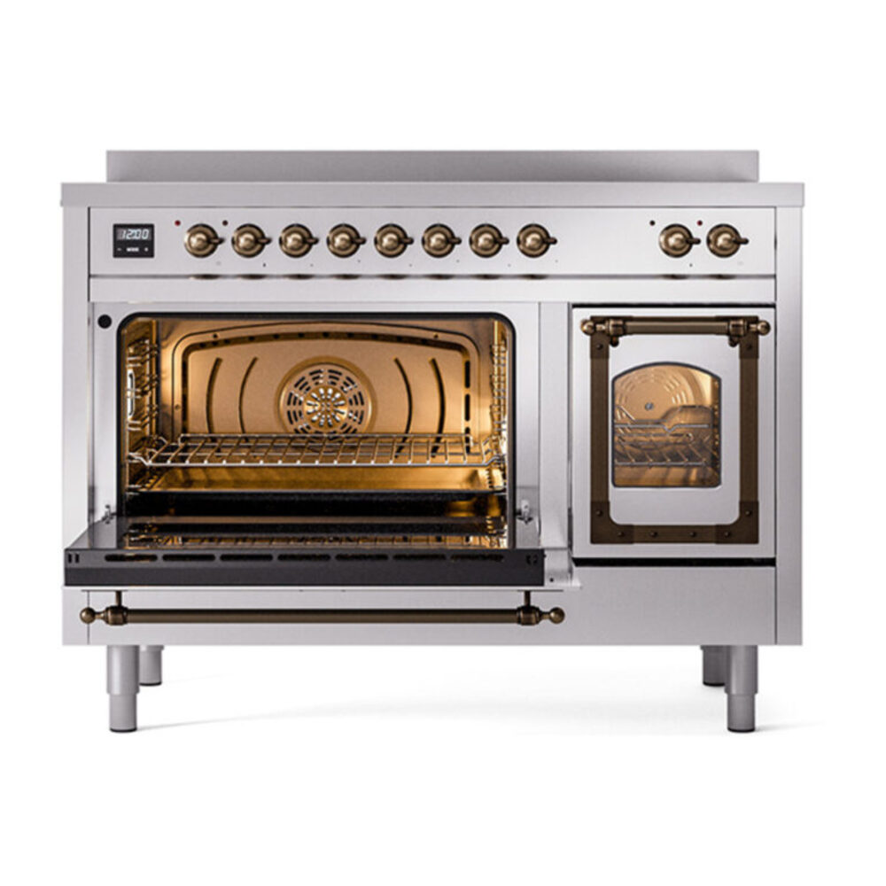 ILVE_UNI486NMPSSB_Nostalgie_II_48"_Induction_Range_main_oven_door_opened
