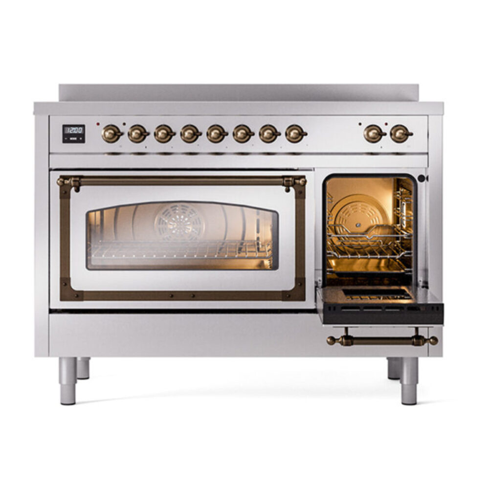 ILVE_UNI486NMPSSB_Nostalgie_II_48"_Induction_Range_side_oven_door_opened