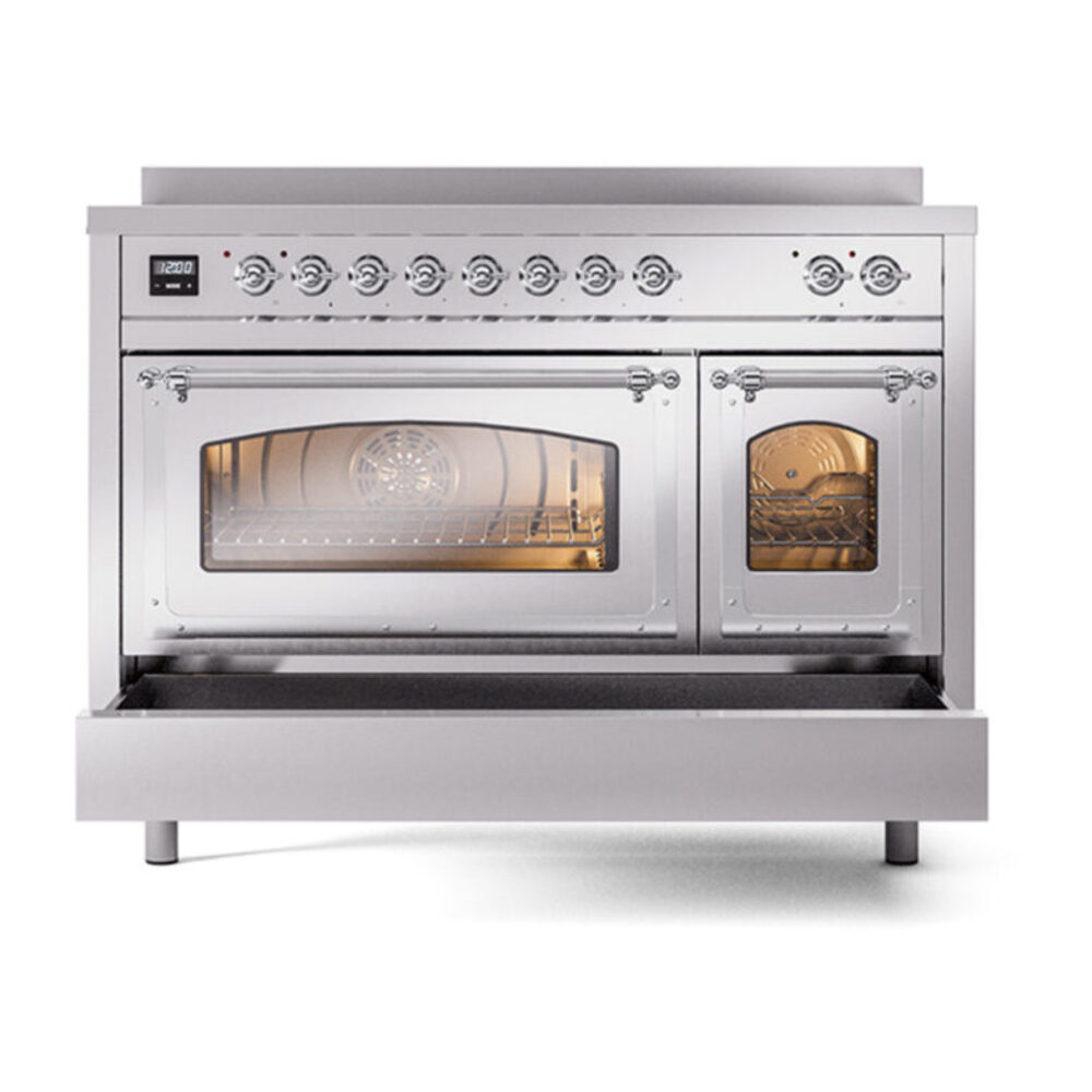ILVE_UNI486NMPSSC_Nostalgie_II_48"_Induction_Range_drawer_opened