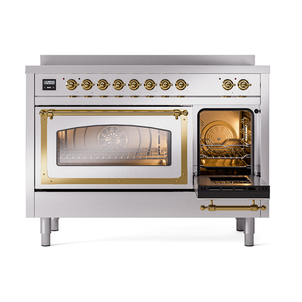 ILVE_UNI486NMPSSG_Nostalgie_II_48"_Induction_Range_side_oven_door_opened