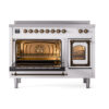 ILVE_UNI486NMPWHB_Nostalgie_II_48"_Induction_Range_main_oven_door_opened