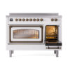 ILVE_UNI486NMPWHB_Nostalgie_II_48"_Induction_Range_side_oven_door_opened