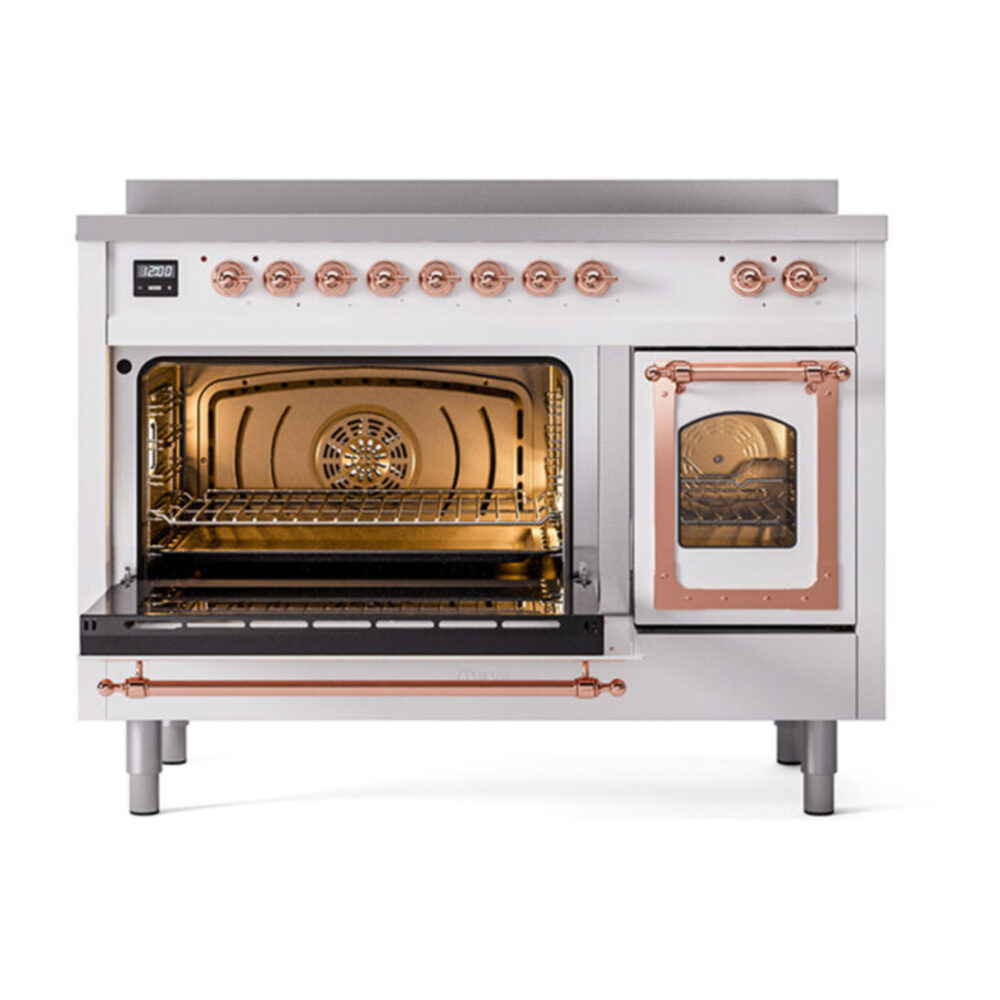ILVE_UNI486NMPWHP_Nostalgie_II_48"_Induction_Range_main_oven_door_opened
