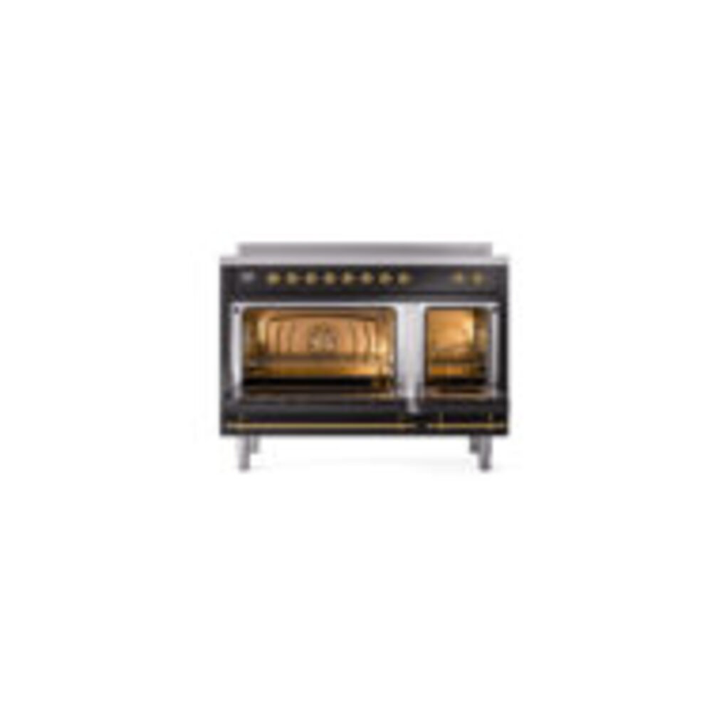 ILVE_UNI486QNMPBKG_Nostalgie_II_48"_Induction_Range_oven_door_opened