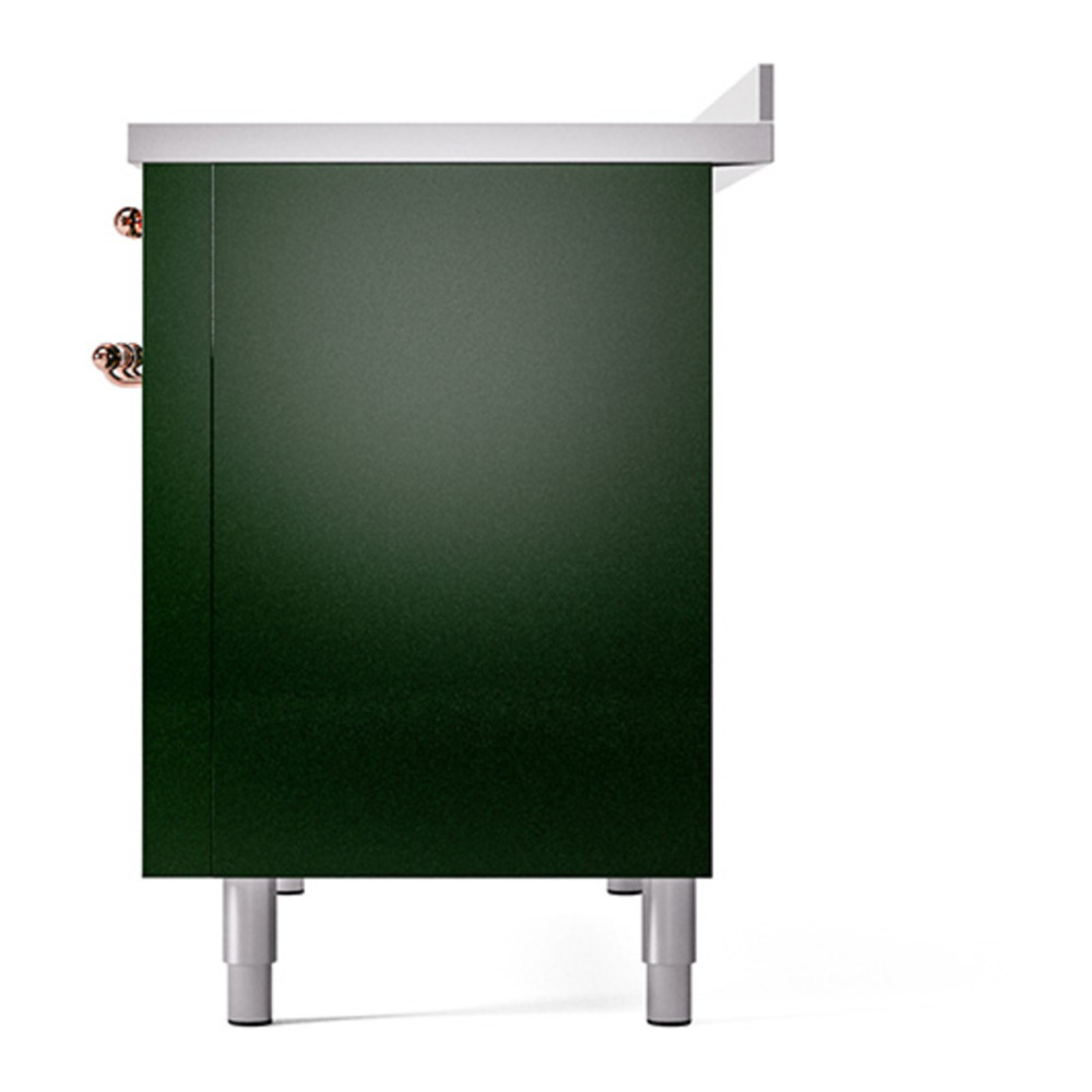 ILVE UNI486QNMPEGP Nostalgie II Noblesse 48 inch Induction Range with 6 Elements (Solid Door, Emerald Green, Copper) 5 ILVE_UNI486QNMPEGP_right_side