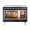 ILVE_UNI486QNMPMBG_Nostalgie_II_48"_Induction_Range_oven_door_opened