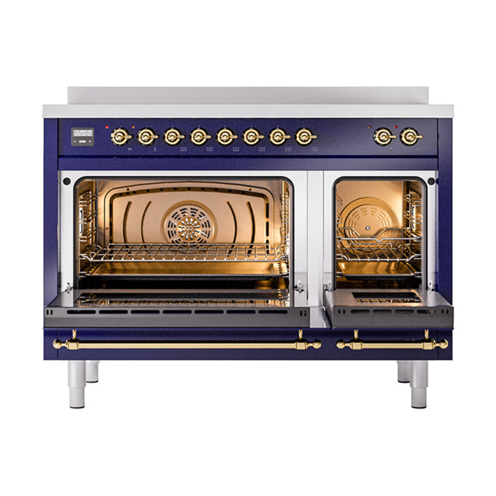 ILVE_UNI486QNMPMBG_Nostalgie_II_48"_Induction_Range_oven_door_opened
