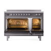 ILVE_UNI486QNMPMGC_Nostalgie_II_48"_Induction_Range_oven_door_opened